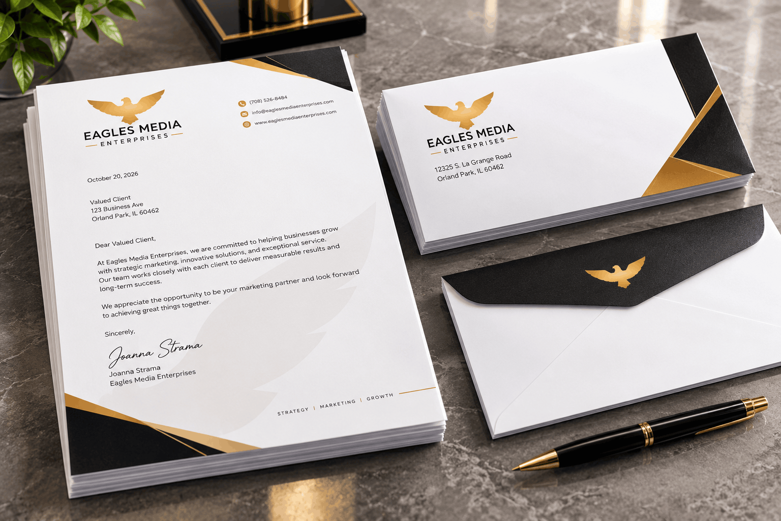letter heads and envelopes(1) Promotional products such as notebooks and mugs for branding
